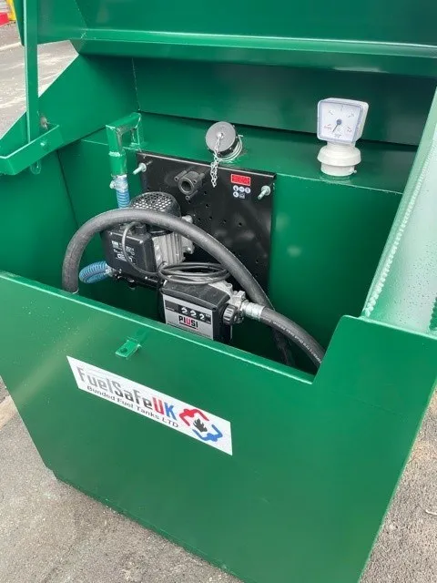 1,600 litre bunded fuel tank with dispenser built by Fuel Safe UK