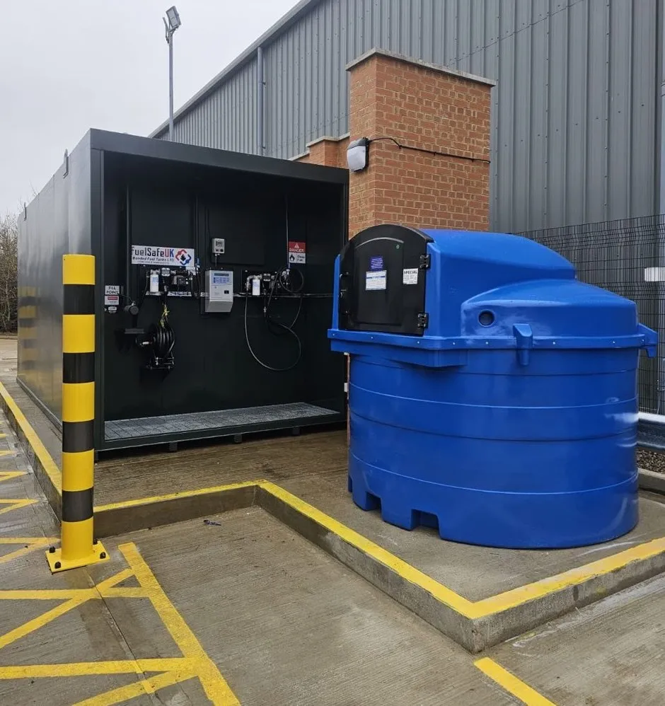 Adblue dispensing station beside a bunded fuel tank