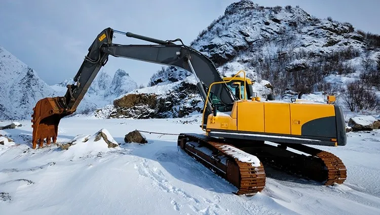 Excavator on a construction site needing bunded fuel storage