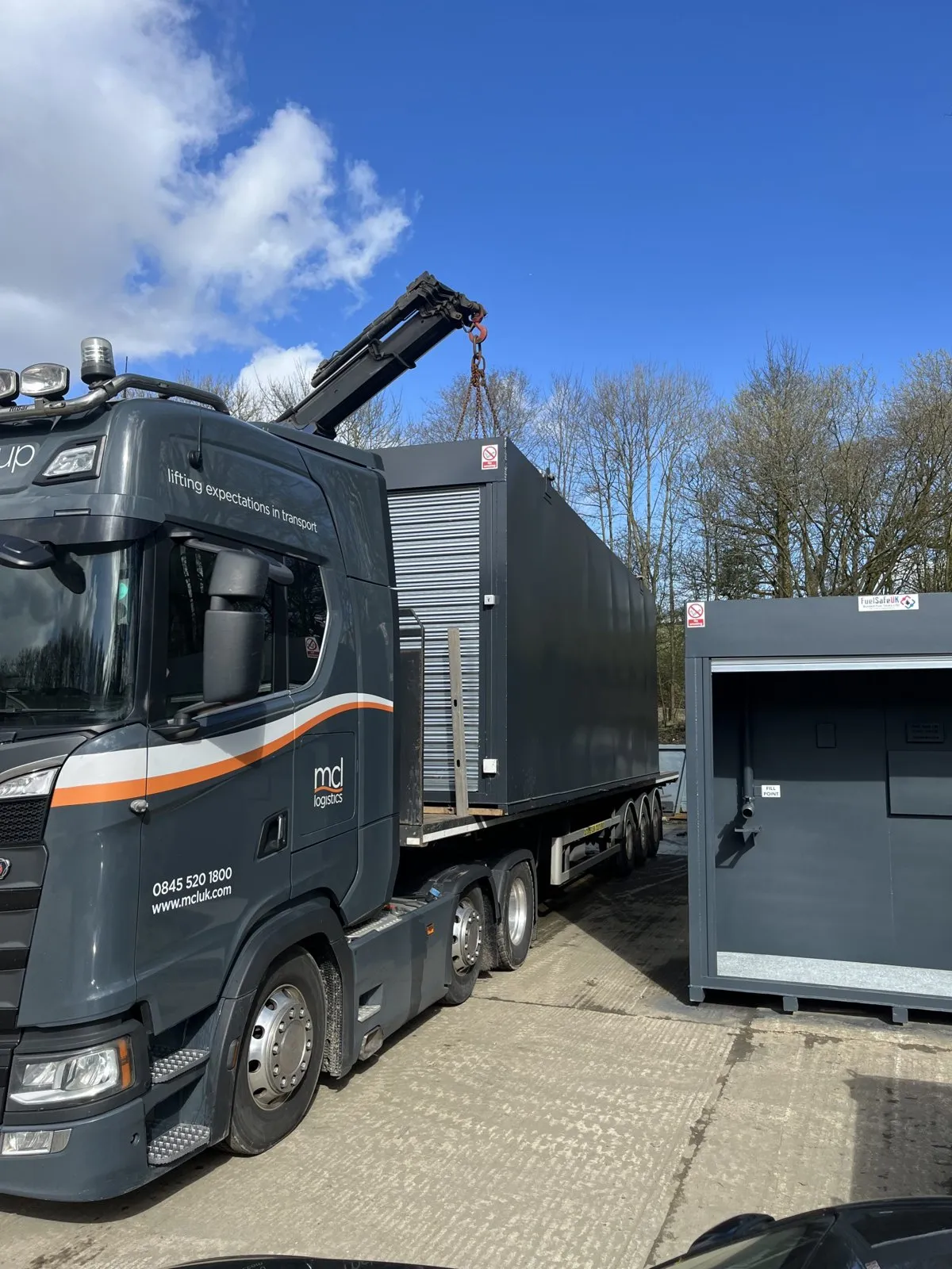 MCL Crane Hire bunded fuel tank project by Fuel Safe UK